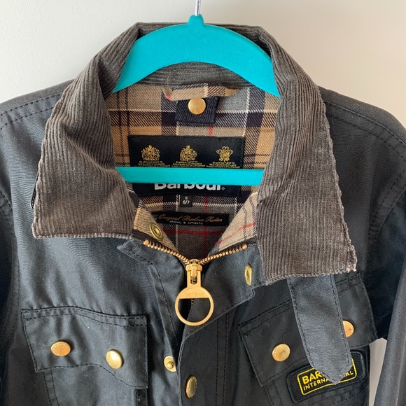BARBOUR INTL BOYS/GIRLS WAXED JACKET/RAINCOAT